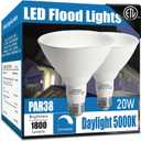 Gonhom Par38 led Flood Lights Outdoor Light Bulb, Dimmable 1800LM, 20W Replace up to 200W, Outdoor Flood Light Bulbs for Backyard, Garage, Porch, Garden, 2 Pack 5000K Daylight
