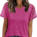 Magritta Women Mesh Sleeves Casual T-Shirts Summer Fashion See Through Blouses Tee Medium