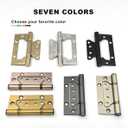 VOLUKA 12 Pack Non-Mortise Door Hinges - Easy to Install, 4" × 3" Stainless Steel Door Hinges - Smooth Movement and Heavy Duty, Brass