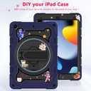 for iPad 9th 8th 7th Generation Case iPad 10.2 inch with HD Screen Protector, 360 Rotating Kickstand/Hand Strap, Shoulder Strap, Heavy Duty Military Grade - Kids Friendly