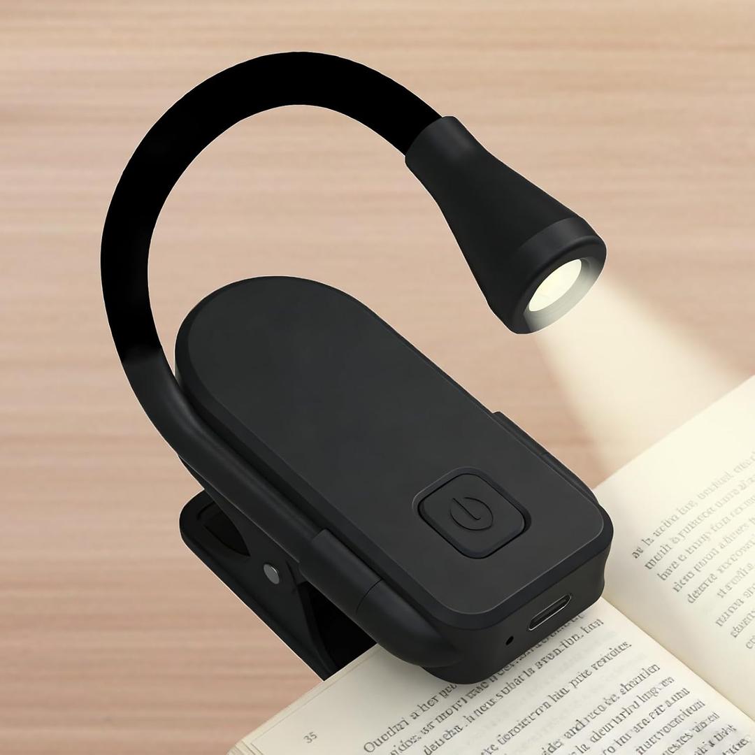 Clip on Book Light, 3 Color Temperatures Stepless dimming Reading Lights for Books in Bed with 360 rotatable Clip-on Reading Light for Travel, Kids & Book Lovers