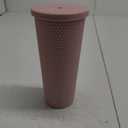 24oz Fully Studded Tumbler.Matte Light Pink Studded Tumbler with Lid and Straw.Reusable Double Walled Insulated Travel Tumbler.Plastic Acrylic Pastel Colored Tumbler Cup for Iced Coffee Smoothie.