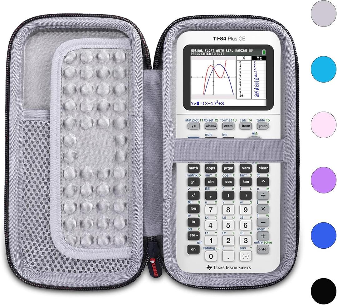 Hard Case Compatible with Texas Instruments TI-84 Plus CE/TI-84 Plus/TI-Nspire CX II CAS/TI-Nspire CX II/TI-83 Plus/TI-85 /TI-86 /TI30xs /TI36X Pro/TI 34 Color Graphing Calculator by XANAD (Grey)