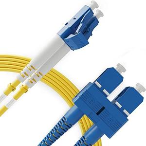 BEYONDTECH LC to SC Fiber Patch Cable Single Mode Duplex - 10m (32.8ft) - 9/125um, Compatible with OS1 - OS2, LSZH PureOptics Cable Series