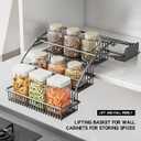 3-Tier Pull Down Spice Rack Organizer for Inside Cabinet Pantry Expandable Display Riser Shelf Kitchen Seasoning Shelf (31.5cm/12.4in)