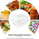 100 Pcs Clear Hinged Plastic Containers with Lids,Individual Cake Slice Containers,Square Plastic Food Container,Disposable Clamshell Take Out Containers for Cakes,Cookies,Pasta,Sandwiches,Salad