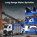 3-in-1 Large Fire Truck Toy with Garage & 6 Cars, Water Pump, Extendable Ladder, Lights & Siren Sounds, Fire Rescue Truck Vehicle Toy for Boys Girls 3+, Christmas Birthday Gift