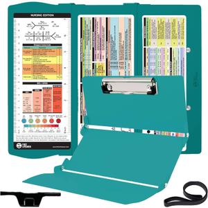 First Lifesaver Foldable Nurse Clipboard, 3 Layers Aluminum, Teal Blue