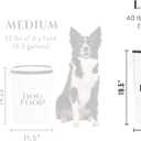 Harry Barker Bon Chien Dog Food Storage Canister Large 11 gallon, Airtight Stainless Steel Pet Food Container, Stylish Kitchen Counter Dog Kibble Storage with Easy-Open Lid - White