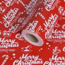 Aimyoo Red Merry Christmas Wrapping Paper Jumbo Roll, Candy Canes Rocking Horse Holly Santa Design, Xmas Gift Wrap Paper 30 in x 72 ft