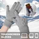 Winter Gloves Women - Warm Fleece Lined Winter Gloves with Touchscreen Fingers, Gloves for Women Cold Weather (Grey)