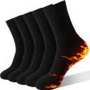 VoJoPi Winter Thermal Socks for Women - 5 Pairs Thick Warm Ladies Cozy Wool Crew Boot Socks, US 5-10