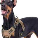 rabbitgoo Tactical Dog Harness for Large Dogs No Pull Adjustable Military Vest with Handle MOLLE Reflective Heavy Duty Dog Vest for Walking Training Hunting Outdoor Working Medium Size Dog Brown XL (XL(Chest:23.6-41.89",Neck:21.7-32.3",Back:9.1"))