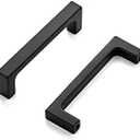 Ravinte 35 Pack 3 Inch Hole Centers Matte Black Cabinet Pulls Handles Solid Drawer Pulls Kitchen Hardware Flat Black Square Bar Drawer Handles