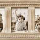 Rustic Distressed Picture Frames Collage with Decorative Beads, 3 Opening 4x6 Photo Frames Farmhouse Picture Frame for Table or Wall Hanging, Gift Idea for Family and Friends