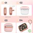 Coralogo for AirPods Pro2/Pro Case with Safety Lock - Cute Cartoon for AirPods Pro1/2 Generation for Women Girls Fashion Stylish Mushroom Pattern Design Kawaii Girly Girlish Hard Protective Cover