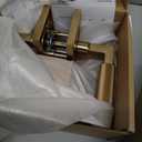 Asidrama 6 Pack Champagne Bronze Privacy Door Handles, Door Lever with Door Knobs Indoor for Bedroom or Bathroom, Heavy Duty Door Handles Interior with Locks for Left Right Sided Doors