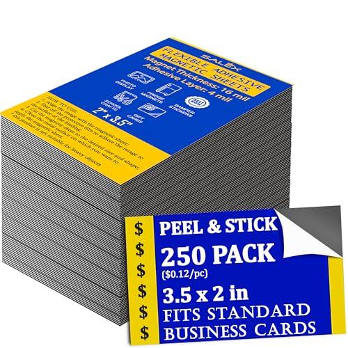 250 Business Card Magnets Peel & Stick, 2" x 3.5" Adhesive Magnetic Sheets (Count Undetermined)
