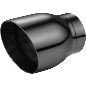 A-KARCK Double Wall Exhaust Tips Black Chrome 2.5" Inlet, Muffler Tip with Never Fading and Peeling Coating, 2.5" Inlet 3.5" Outlet 5" Long Resonator Exhaust Tip Welding-On