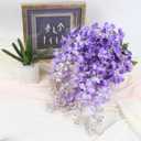 IPOPU 4PCS Purple Wisteria Artificial Flower 23.6inch Silk Wisteria Hanging Flowers Lifelike Flower for Outdoors Courtyard Home Wedding Wall Party Decor(Purple)