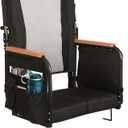 Extra Wide Stadium Seats with Back Support, Bleacher Chairs with High Back and Cushion, Padded Portable Fording Bleacher Seat with Armrests, Cup Holder and Storage Pockets (Grey)