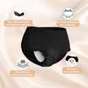 MOLLIS Disposable Period Underwear for Women, Postpartum Panties, Maternity Knickers Heavy Flow Leak Proof, Unscented, Black, Small/Medium, 16 Count