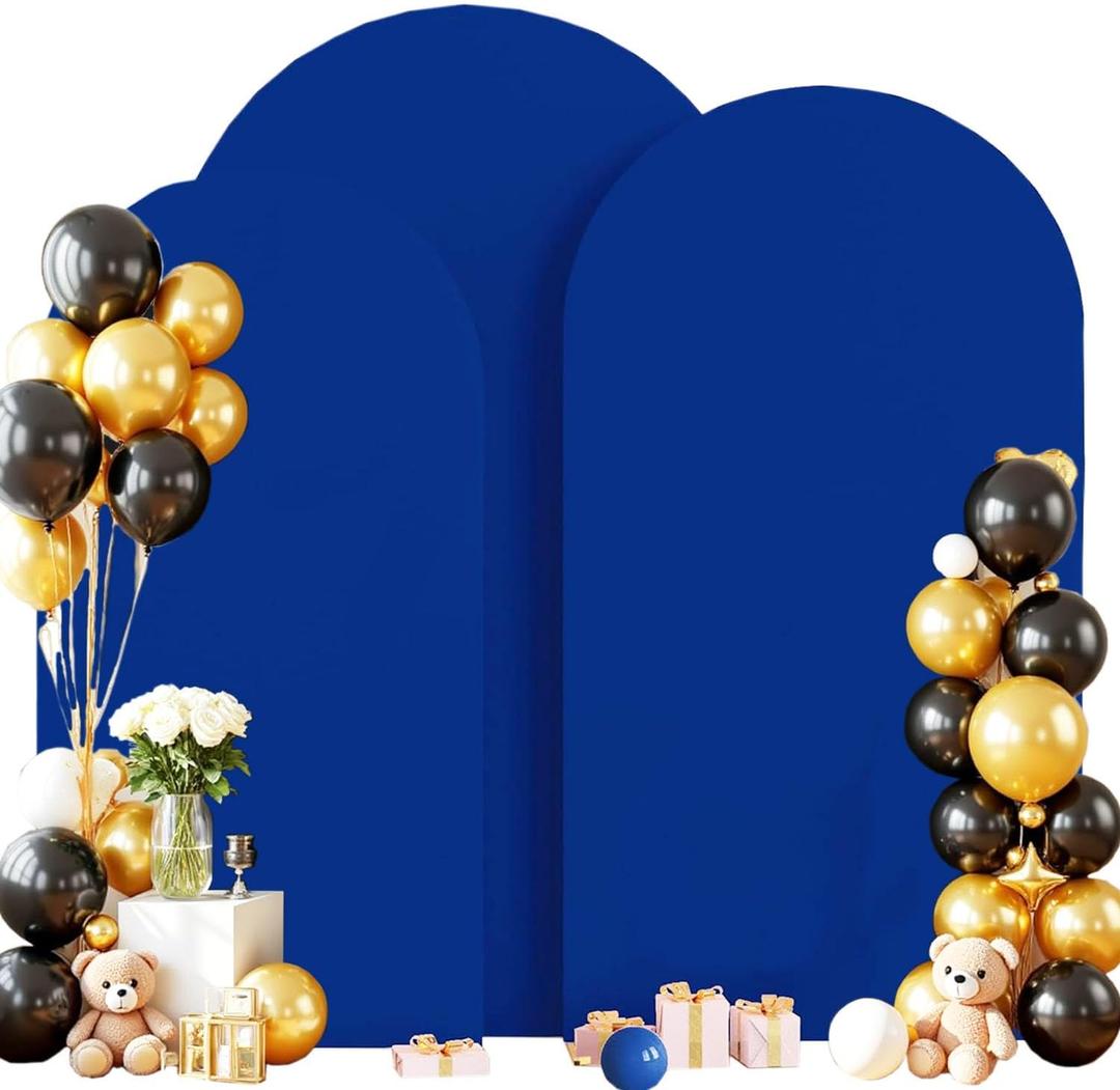 Wedding Arch Cover (7.2FT, 6.6FT, 6FT) Set of 3 Arch Backdrop Spandex Cover for Birthday Party Baby Shower Ceremony Banquet Decoration (Royal Blue, 7.2FT,6.6FT,6FT)