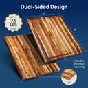 Sonder Los Angeles Laurel Cutting Board | Teak Edge Grain Cutting Board for Kitchen with Juice Groove | Reversible Charcuterie Butcher Block | Gift Box Included | 18x14x1.25 in