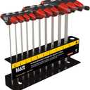 Klein Tools JTH610E T-Handle Hex Key Set, SAE Inch Sizes Allen Wrench Set with 6-Inch Blades, Stand Included, 10-Piece