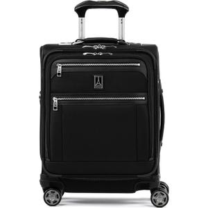 Travelpro Platinum Elite Softside Expandable Carry on Luggage, 8 Wheel Spinner Suitcase, USB Port, Men and Women, International, Shadow Black, Carry On 19-Inch