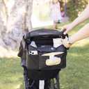 Tiny Twinkle Universal Stroller Organizer with Adjustable Strap - Waterproof Stroller Caddy Fits Baby Jogger, Nuna, Graco, Donna and Bugaboo Strollers（Black）