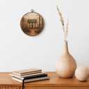 TLESKE Vintage Fall Farmhouse Cottage Round Wall Art Decor Framed 10x10, Dark Cottagecore Autumn Canvas Wall Art Prints Artwork, Country Forest Wall Hanging Room Door Decor for Bedroom Kitchen