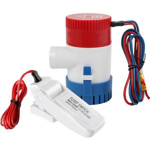 Boat Bilge Water Pump, 12 V 1100 GPH, Automatic/Non - Automatic Marine Bilge Pump, with Boat Pump Float Switch 12 V 24 V 32 V, for Boats, yacht, Boat, Caravan RV Submersible