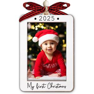 Babys First Christmas Ornament 2025 Girl And Boy - Mini Portrait Picture Frame Ornaments For Tree - My First Christmas Ornament - Photo Frame Ornaments - Baby's First Christmas Gifts 2025