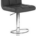 Roundhill Furniture Swivel Black Bonded Leather Adjustable Hydraulic Bar Stool, Set of 2