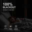 NICETOWN Black 100% Blackout French Door Curtains for Door Window Privacy, 26"W x 40"L