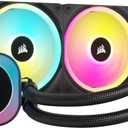 CORSAIR iCUE Link H100i RGB Liquid CPU Cooler - 240mm AIO - QX120 RGB Fans - Fits Intel LGA 1700, AMD AM5 - iCUE Link System Hub Included - Black