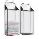 MaxGear Hanging Laundry Hamper, Over the Door Hamper with 2 Kinds of Hooks for Dirty Clothes Organizer, Mesh Wall Hanging Laundry Basket with Zipper for Bathroom, Wardrobe, Dormitory (Black-2 Pack)