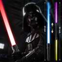 Light Up Swords Saber for Kids,2 pack 7 colors Expandable Light Swords Toys with FX Sound(Motion Sensitive) and Realistic Handle,Halloween Dress Up Parties, Xmas Present, Galaxy Fighters and Warriors