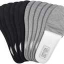Skicuff 5 Pairs Insole Socks Charcoal Women Socks for Inserts Comfort Odor Absorbing for Women Men Adult Sockless, Insole No Included(Black and Gray)