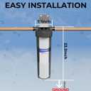 20" x 4.5" Whole House Water Filter Housing 1" NPT Stainless Steel Ports, Heavy Duty Clear Filter Sump Double O-Ring Leak-Proof with Pressure Release Valve Fits All 20x4.5 Filters