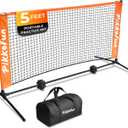 Mini Pickleball Net 5 ft - Pickleball Dink Net for Training for Indoor and Outdoor, Regulation Height 3 ft., Quick Set Up Design, Lightweight and Durable (Orange)