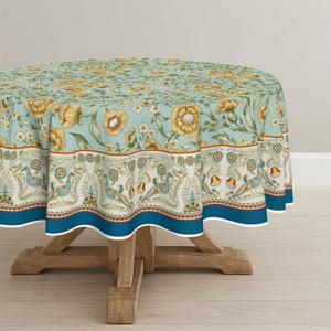 Horaldaily Rustic Round Tablecloth 70x70 Inch Round, Bird Floral Vintage Washable Seasonal Table Cover for Party Picnic Dinner Decor (Green)