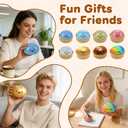 Glitter Dumpling Squishy, New Mystery Glitter Dumpling Squishies Box, Jumbo Squishy Toy with Steamer Box, Colorful Fidget Stress Balls, Soft Squeeze Decompression Dough Sensory Play Toy (Gold)