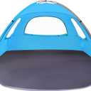 WhiteFang Beach Tent Anti-UV Portable Sun Shade Shelter for 3/4/6/8 Person, Extendable Floor with 3 Ventilating Mesh Windows Plus Carrying Bag, Stakes and Guy Lines (Blue)