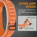 HYDEME Tactical Dog Collar, Alpine Loop Adjustable Military Training Nylon Dog Collars with Handle and Reflective for Small Medium Large Dogs, with Airtags Protective Case & Patches.(L,Orange)