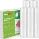 [2025 Upgraded] Bonsenkitchen 3 Rolls 11" x 16' + 3 Rolls 8" x 16' Vacuum Sealer Bags for Food with a Color Box, Easy to Store, Commercial Grade, BPA Free, Great for Food Storage or Sous Vide, VB22