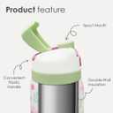 Floral Stainless Steel Water Bottle, Vacuum Insulated, Push-Button Lid, 32 oz, Gifts for Women Girls Friends Teens Birthday Christmas