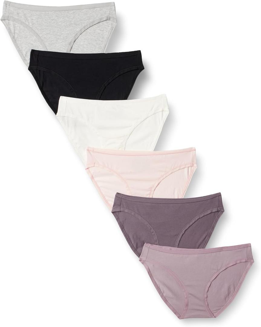 Amazon Essentials Women's Breathable Cotton Bikini Brief Underwear with Full Coverage, Multipacks (X-Large, Multicolor/Neutral Shades)