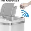 iTouchless 4 Gallon/15 Liter Sensor Trash Can with Odor Filter and Fragrance Touchless Automatic Stainless Steel Waste Bin, Perfect for Office and Bathroom, Pearl White